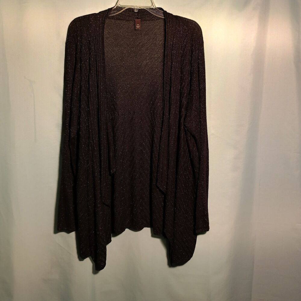 "Women's Black Open Front Cardigan – Lightweight Long Sleeve Sweater"